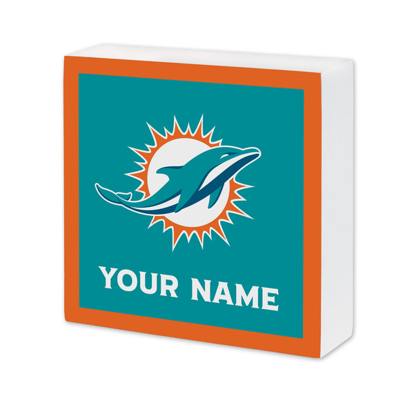 Miami Dolphins Personalized 6X6 Wood Sign