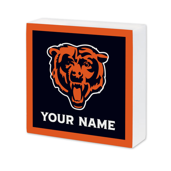Chicago Bears Personalized 6X6 Wood Sign