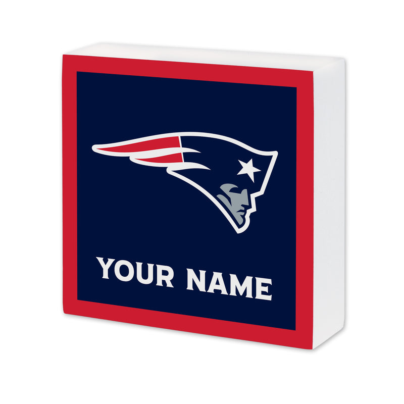 New England Patriots Personalized 6X6 Wood Sign