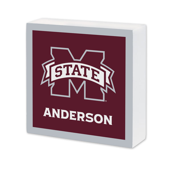 Mississippi State Bulldogs Personalized 6X6 Wood Sign