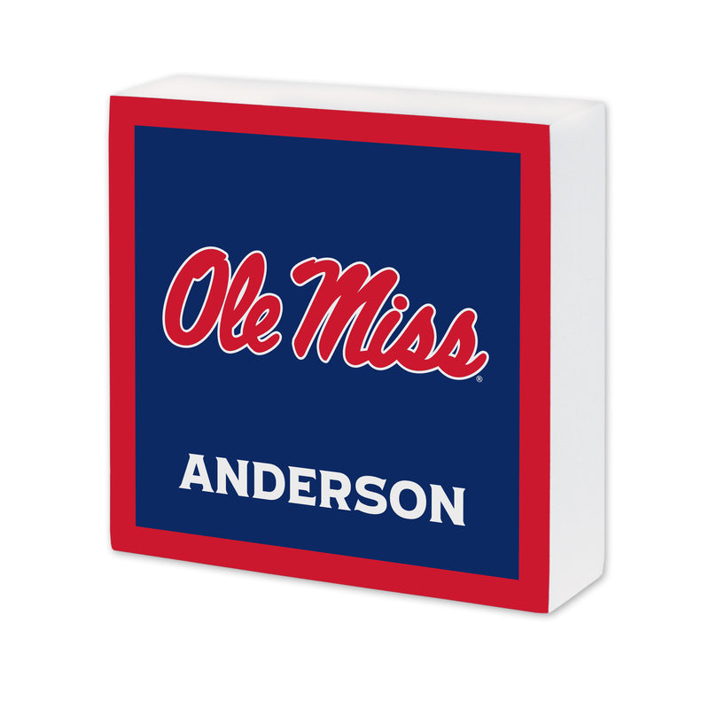 Ole Miss Personalized 6X6 Wood Sign