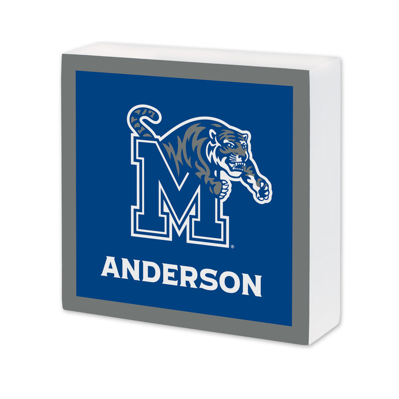 University Of Memphis Personalized 6X6 Wood Sign