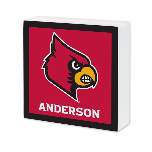 Louisville Cardinals Personalized 6X6 Wood Sign