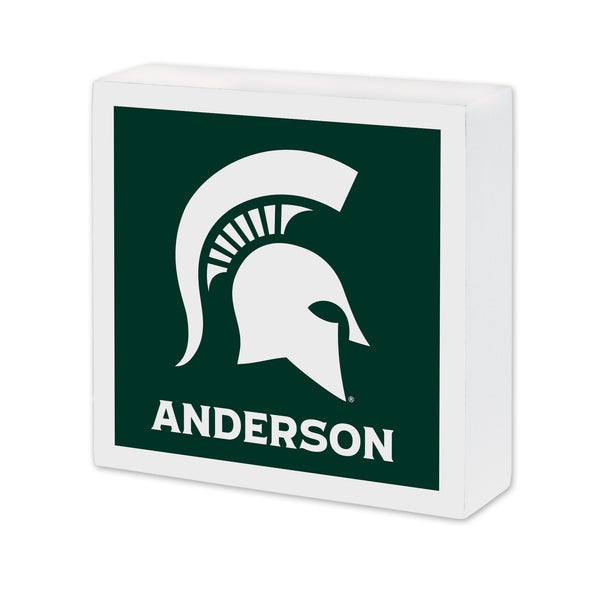 Michigan State Spartans Personalized 6X6 Wood Sign