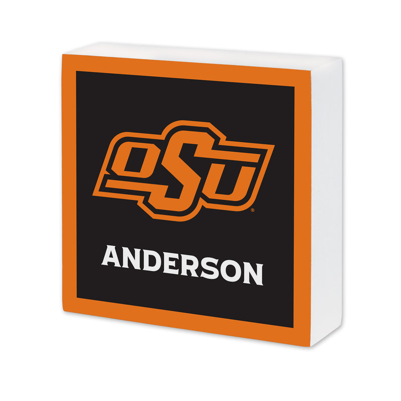 Oklahoma State Cowboys Personalized 6X6 Wood Sign