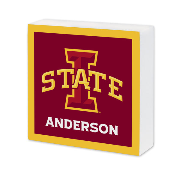 Iowas State Cyclones Personalized 6X6 Wood Sign