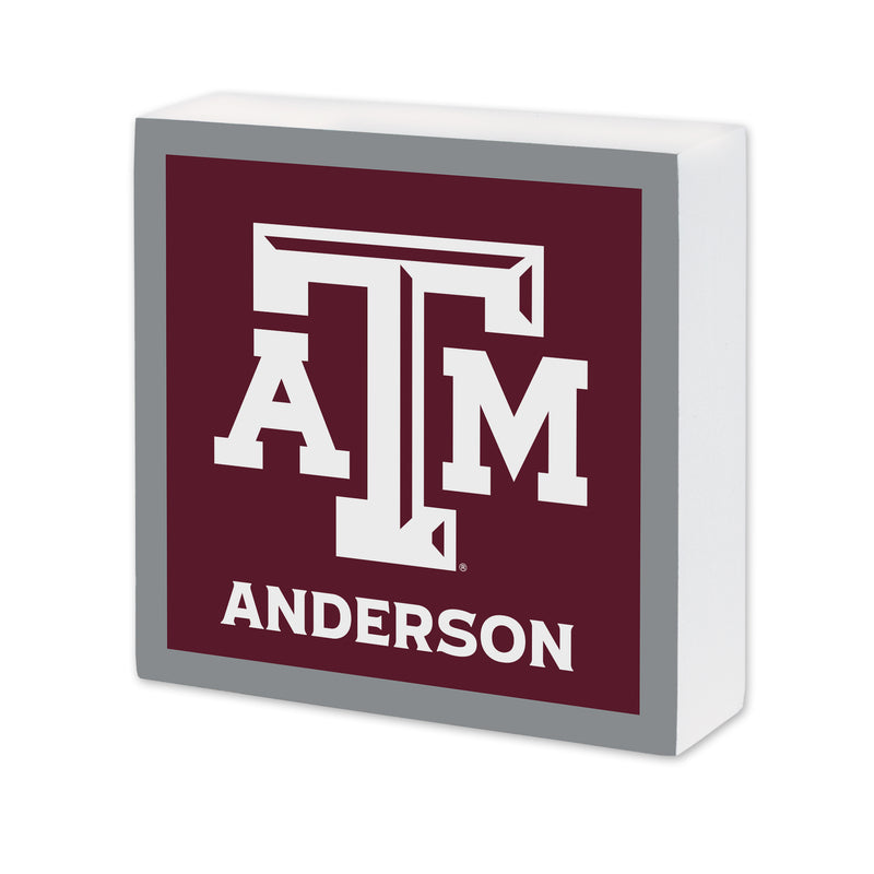 Texas A&M Aggies Personalized 6X6 Wood Sign