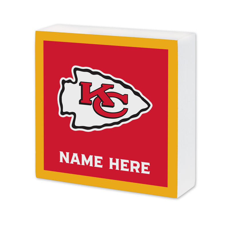 Kansas City Chiefs Personalized 6X6 Wood Sign