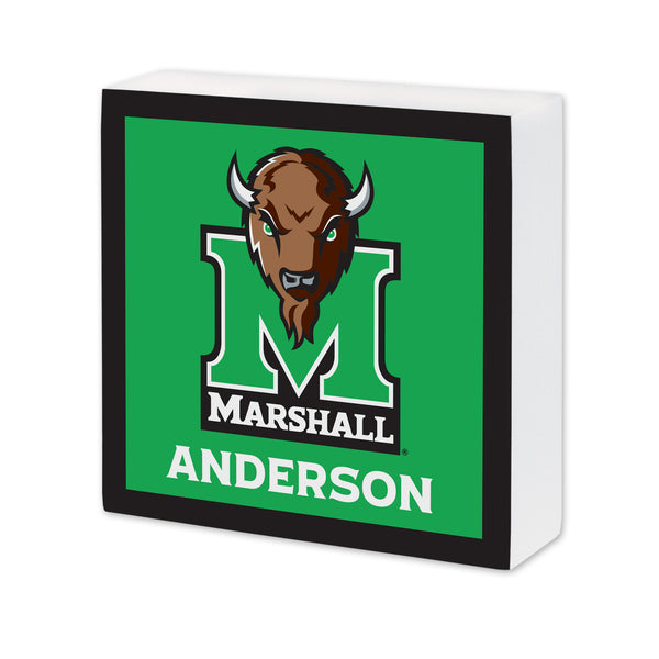 Marshall Thundering Herd Personalized 6X6 Wood Sign