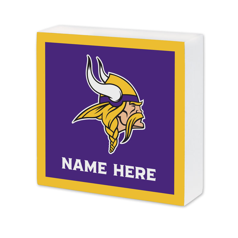 Minnesota Vikings Personalized 6X6 Wood Sign