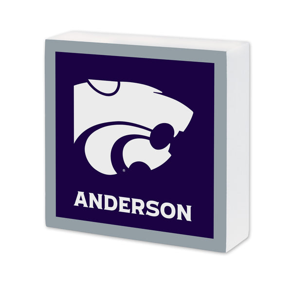 Kansas State Wildcats Personalized 6X6 Wood Sign