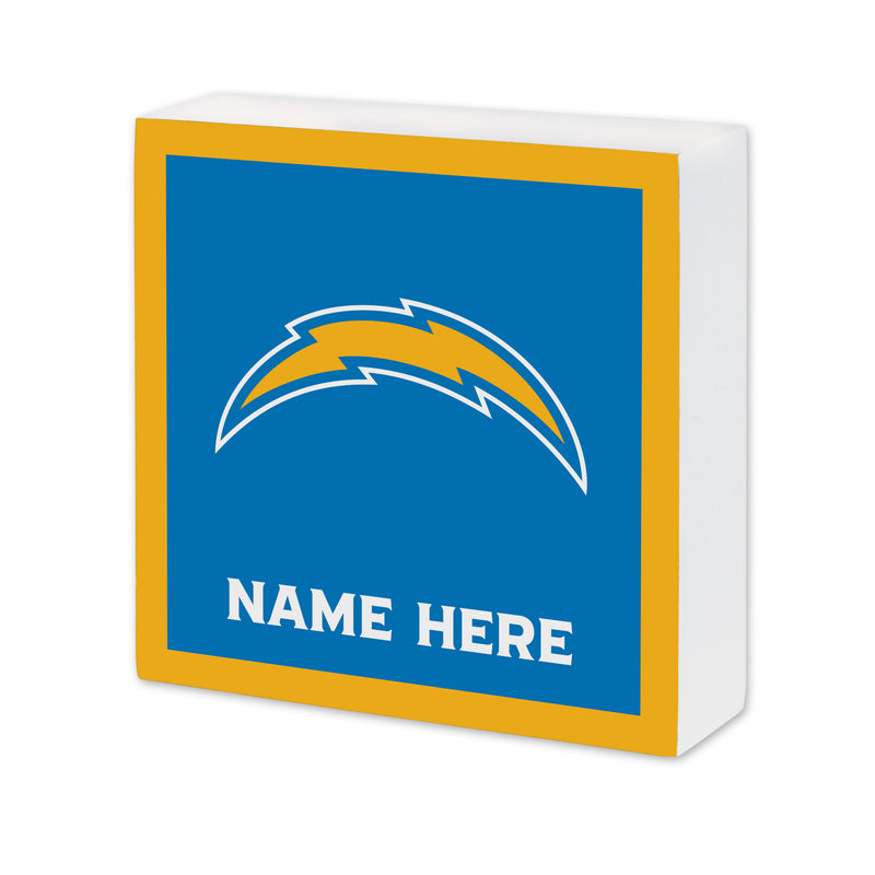 Los Angeles Chargers Personalized 6X6 Wood Sign