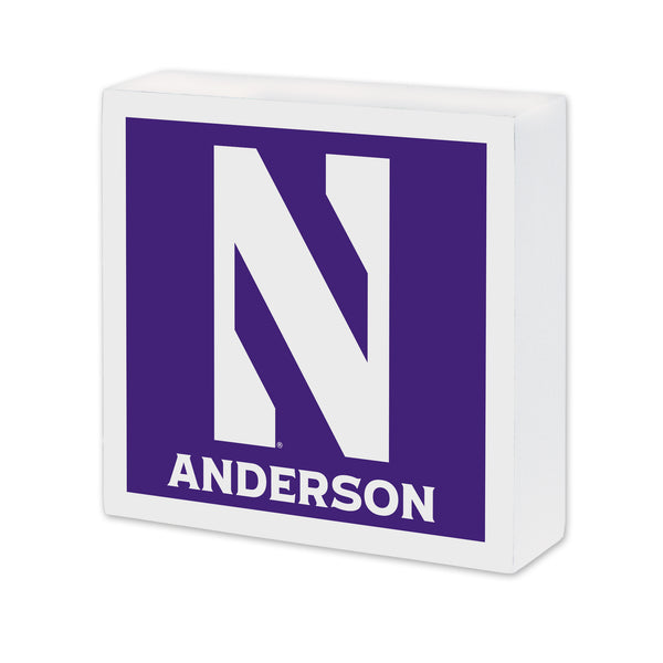 Northwestern Wildcats Personalized 6X6 Wood Sign