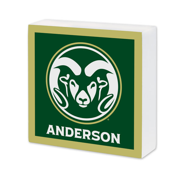 Colorado State Rams Personalized 6X6 Wood Sign