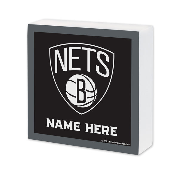 Brooklyn Nets Personalized 6X6 Wood Sign