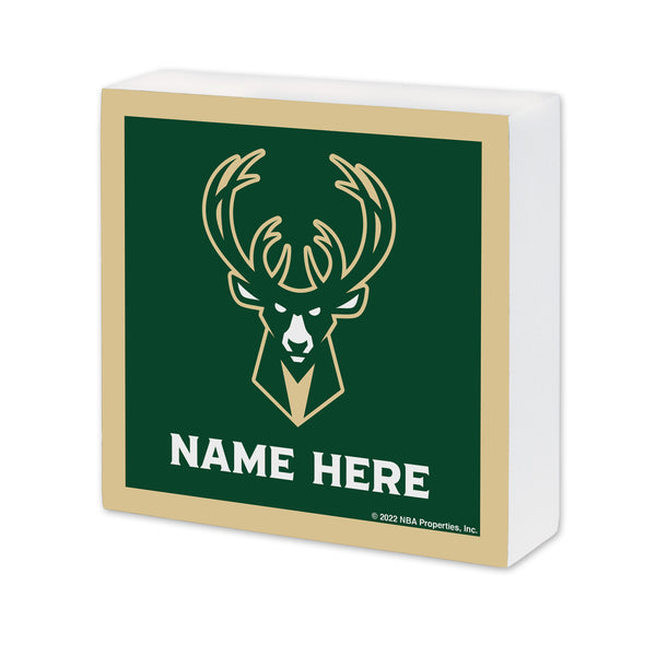 Milwaukee Bucks Personalized 6X6 Wood Sign