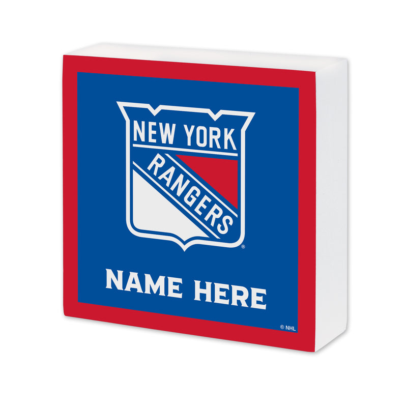 New York Rangers Personalized 6X6 Wood Sign