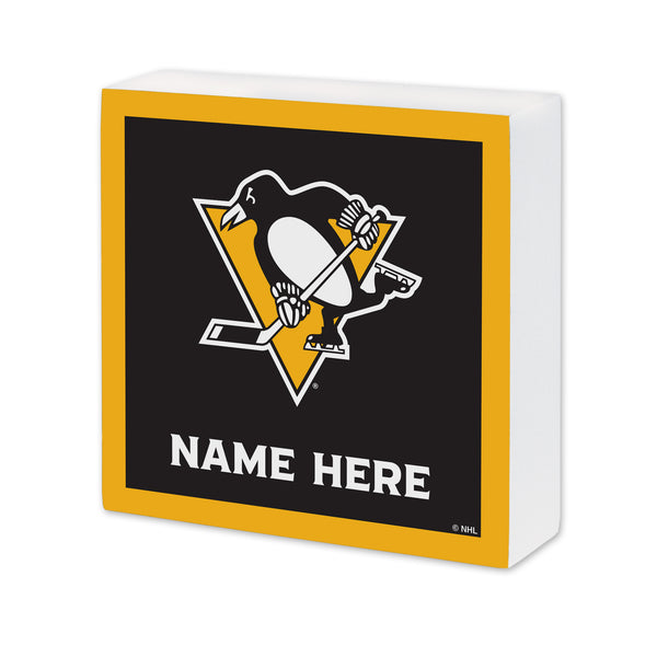Pittsburgh Penguins Personalized 6X6 Wood Sign