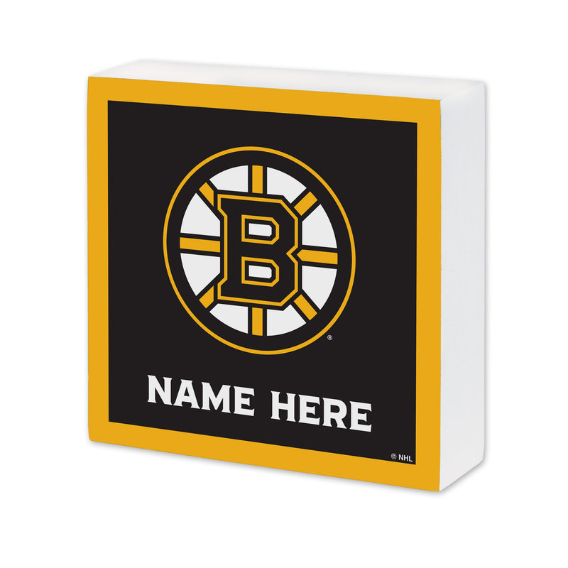 Boston Bruins Personalized 6X6 Wood Sign