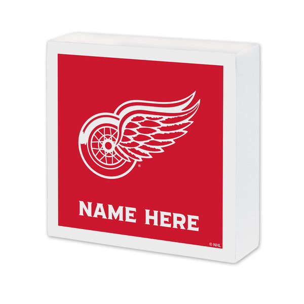Detroit Red Wings Personalized 6X6 Wood Sign