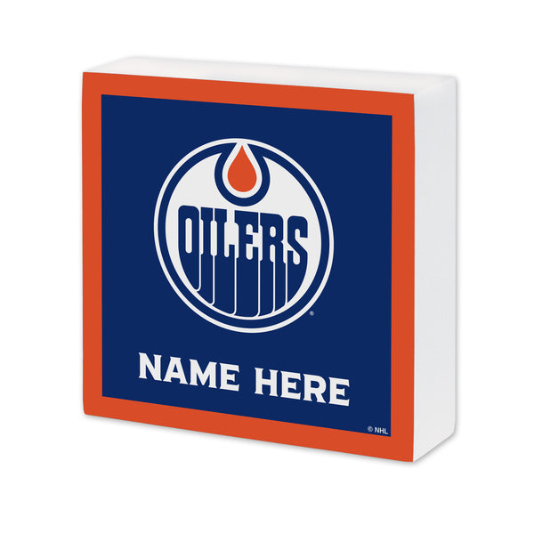 Edmonton Oilers Personalized 6X6 Wood Sign
