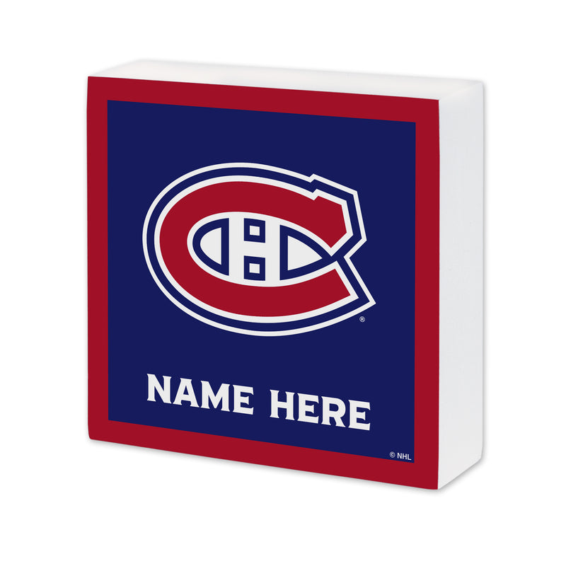 Montreal Canadiens Personalized 6X6 Wood Sign