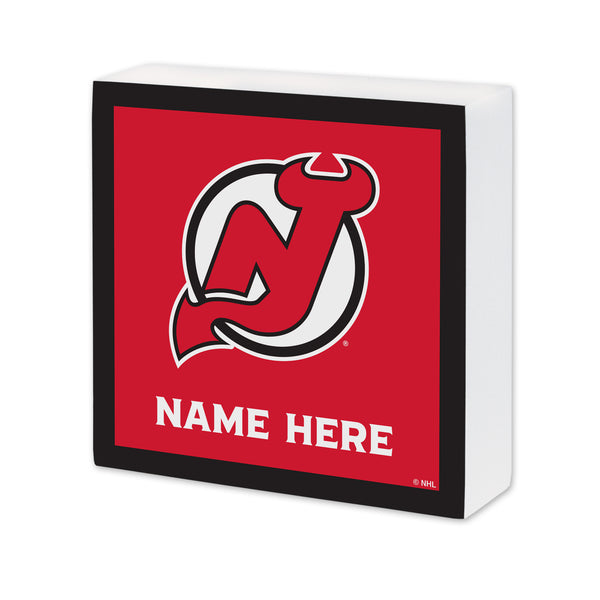 New Jersey Devils Personalized 6X6 Wood Sign