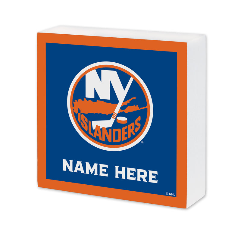New York Islanders Personalized 6X6 Wood Sign