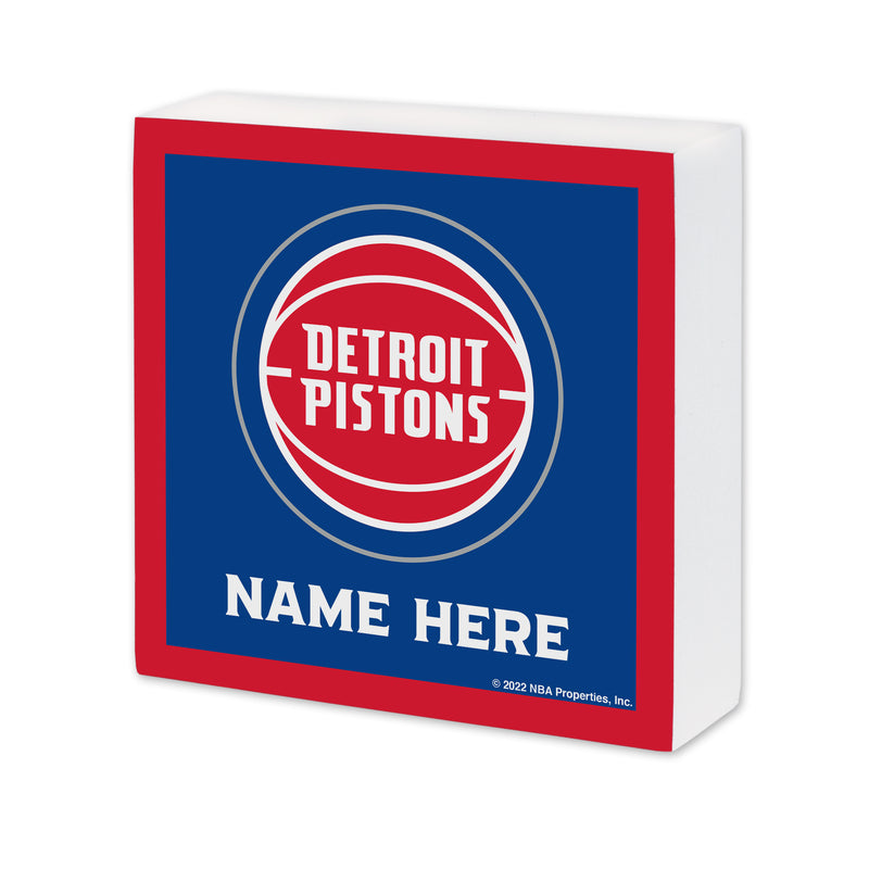 Detroit Pistons Personalized 6X6 Wood Sign
