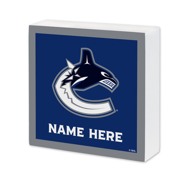 Vancouver Canucks Personalized 6X6 Wood Sign