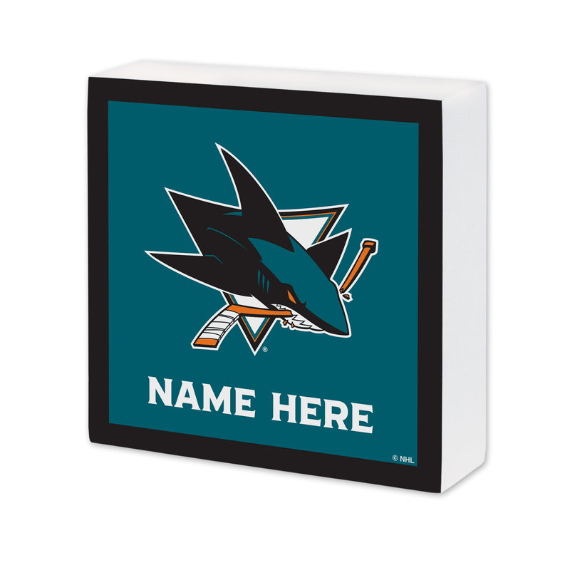 San Jose Sharks Personalized 6X6 Wood Sign