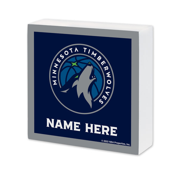 Minnesota Timberwolves Personalized 6X6 Wood Sign
