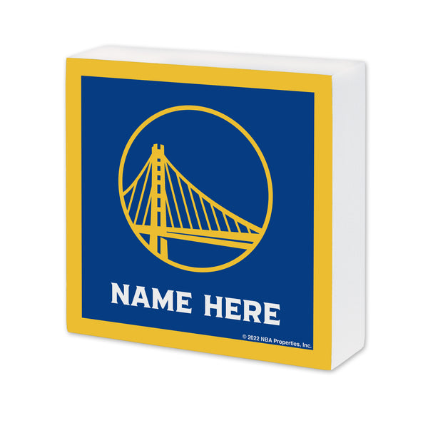Golden State Warriors Personalized 6X6 Wood Sign