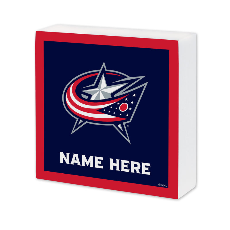 Columbus Blue Jackets Personalized 6X6 Wood Sign