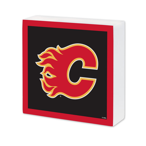 Calgary Flames 6X6 Wood Sign